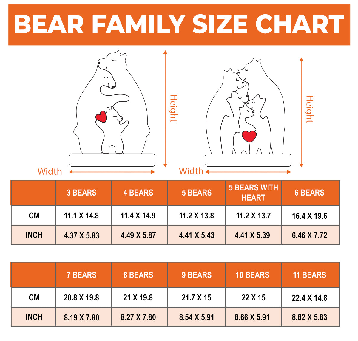 Anniversary Married Wooden Bears Colors Family with Clothes - Puzzle Wooden Bears Family - Wooden Pet Carvings