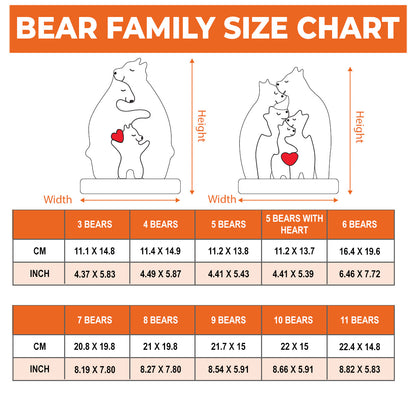 Anniversary Married Wooden Bears Colors Family with Clothes - Puzzle Wooden Bears Family - Wooden Pet Carvings