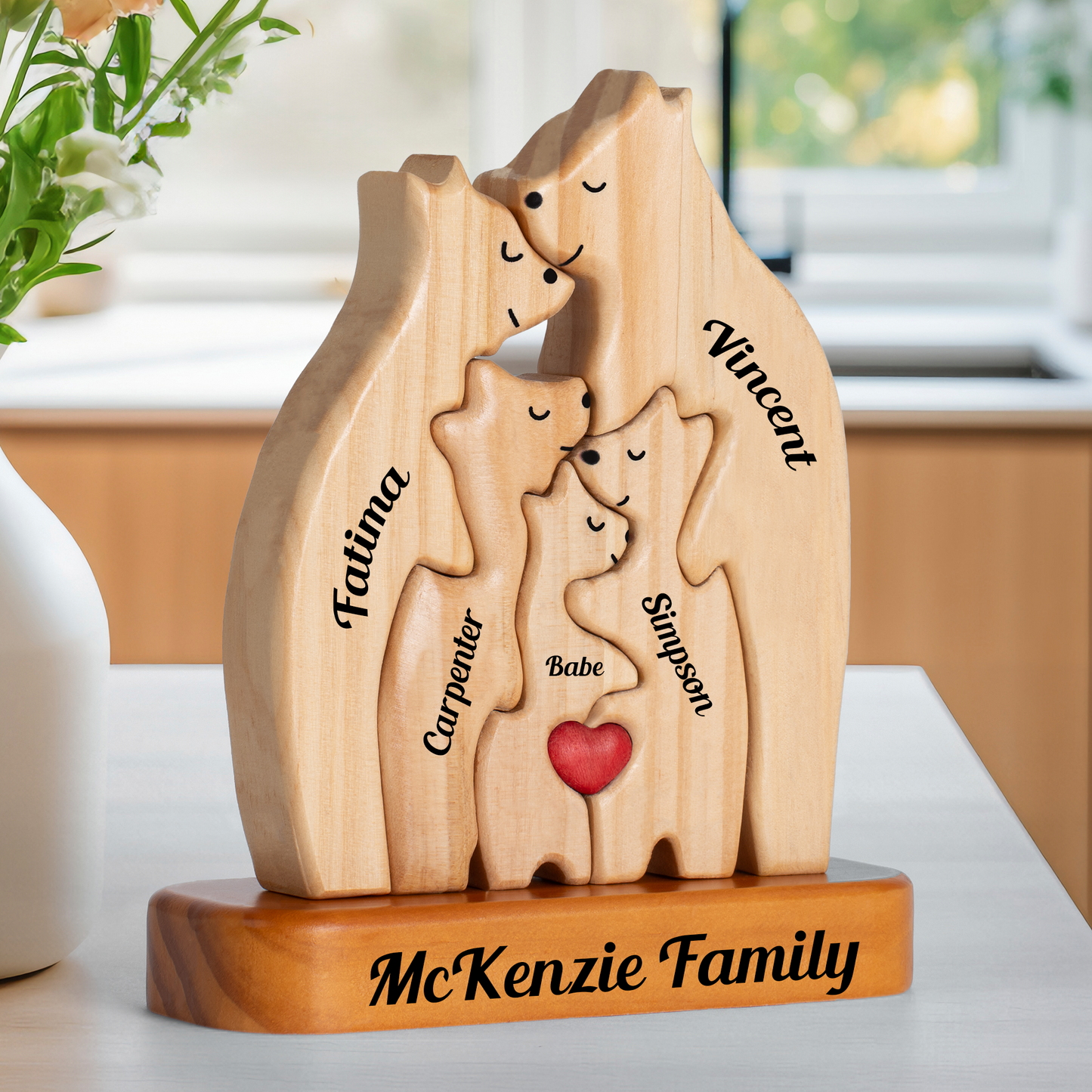 Custom Wooden Family Bears 🧸